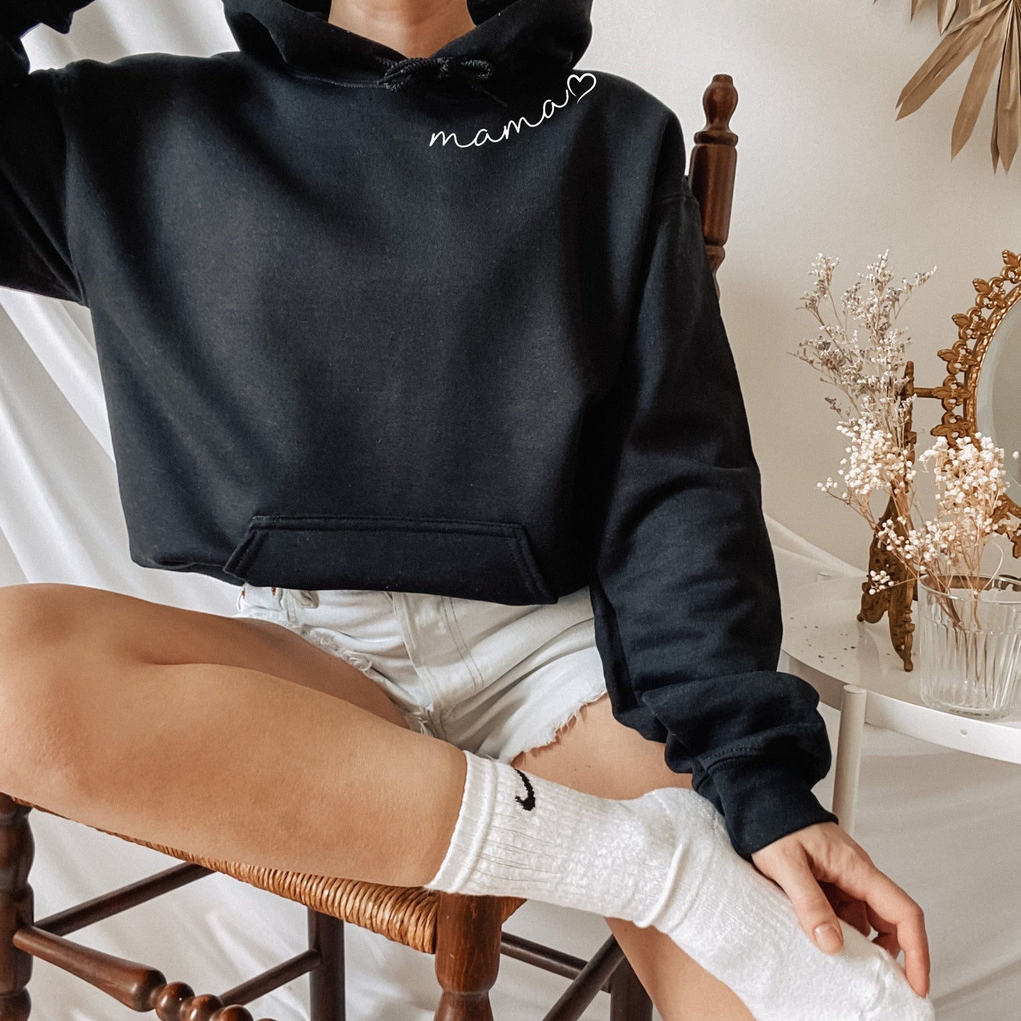 Sudadera de mamá personalizada con el nombre del niño en la manga, regalo para el Día de la Madre