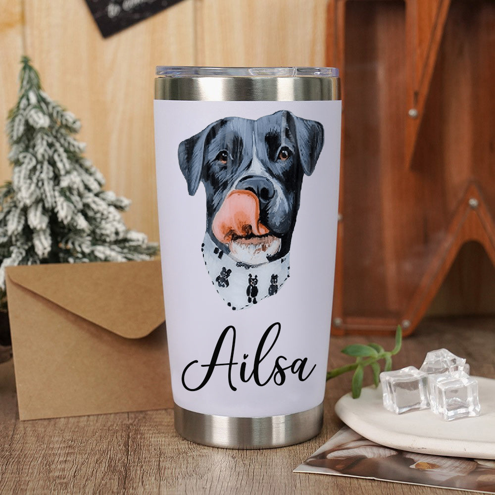 Personalized Pet Portrait Tumblers with Name For Pet Lovers Gift for Back to School
