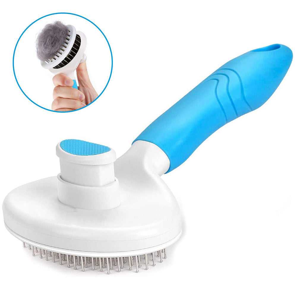 Self-Cleaning Slicker Brush for Cats & Dogs – Easy Grooming Tool for Shedding, Undercoat & All Hair Types