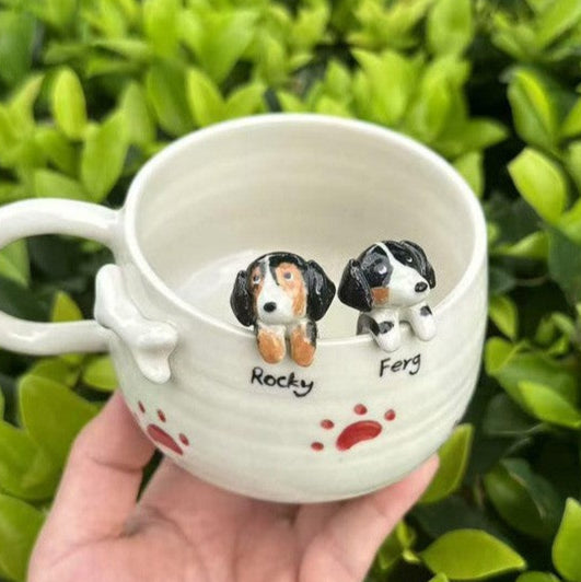 Personalized Pet Figure Mug with Name Birthday Christmas Pet Memorial Gifts for Pet Lovers