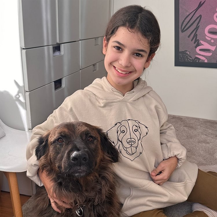 Sudadera con capucha bordada personalizada con retrato de mascota, regalo para dueños de perros y amantes de los gatos.