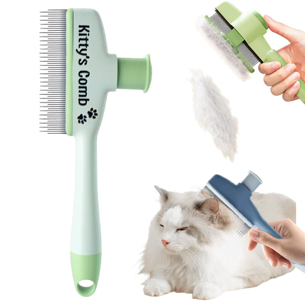 Personalized Pet Hair Removal Comb – 2-in-1 Shedding & Flea Brush for Dogs & Cats