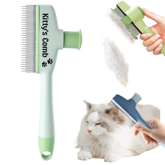 Personalized Pet Hair Removal Comb – 2-in-1 Shedding & Flea Brush for Dogs & Cats