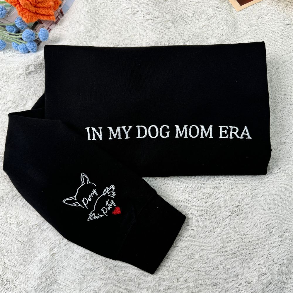 Personalisiertes Hundemama-Sweatshirt mit Kosenamen auf dem Ärmel, Geschenk für Tierliebhaber