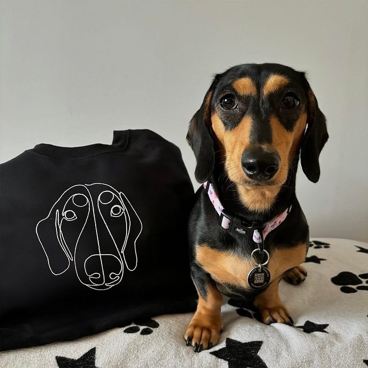 Sudadera con capucha bordada personalizada con retrato de mascota, regalo para dueños de perros y amantes de los gatos.