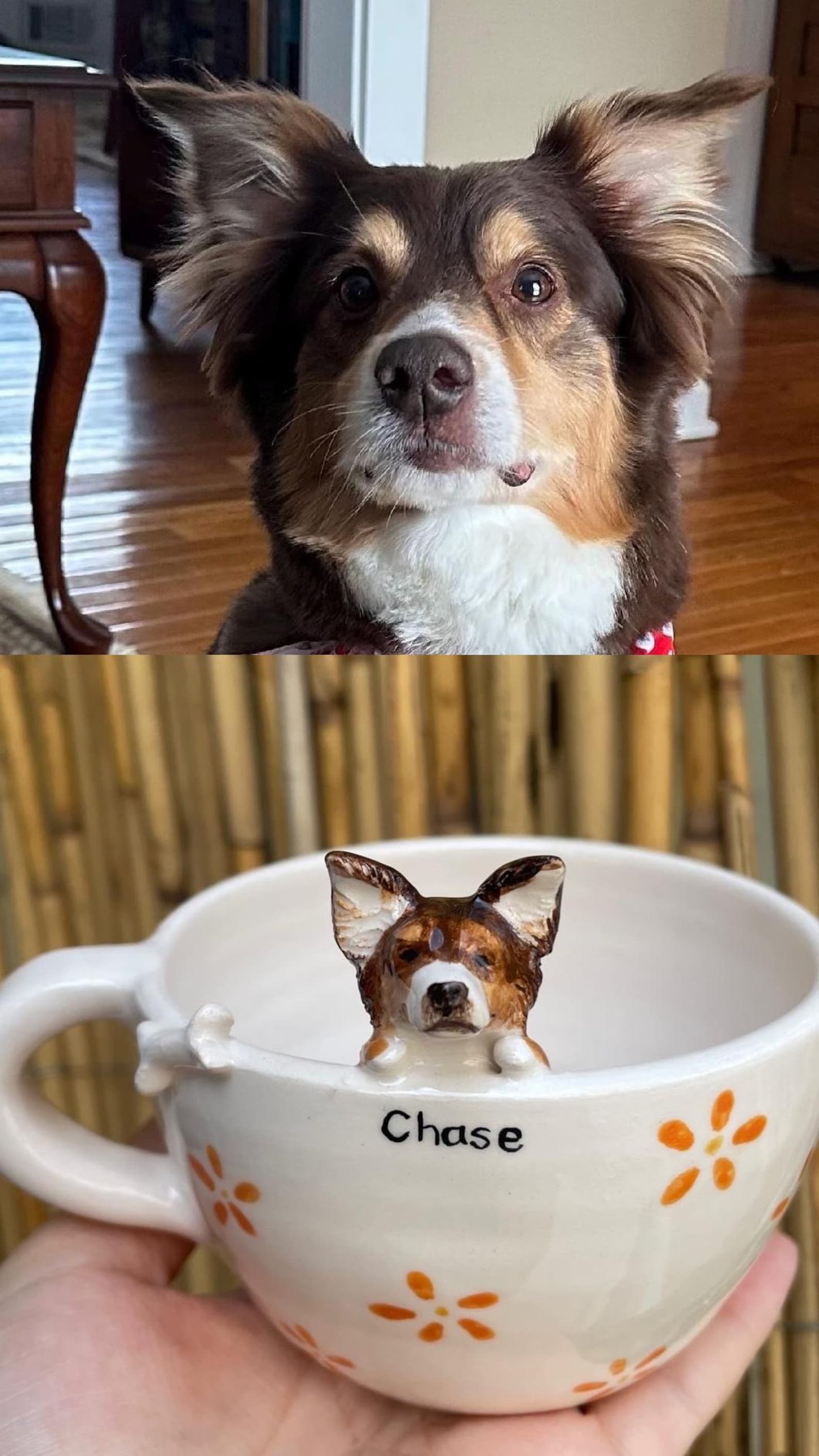 Personalized Dog Figurine Mug with Name Birthday Christmas Pet Keepsake Gifts for Dog Pet Lovers