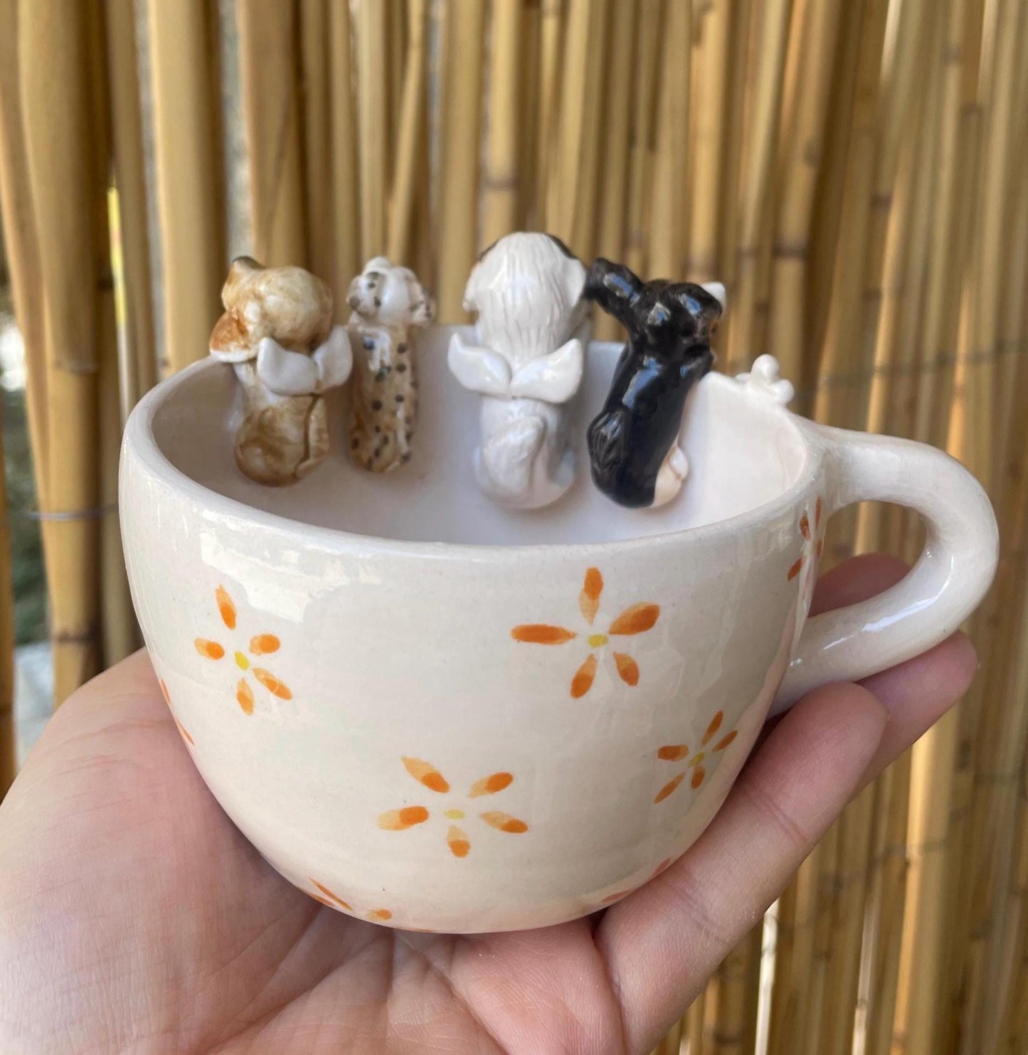 Personalized Dog Figurine Mug with Name Birthday Christmas Pet Keepsake Gifts for Dog Pet Lovers
