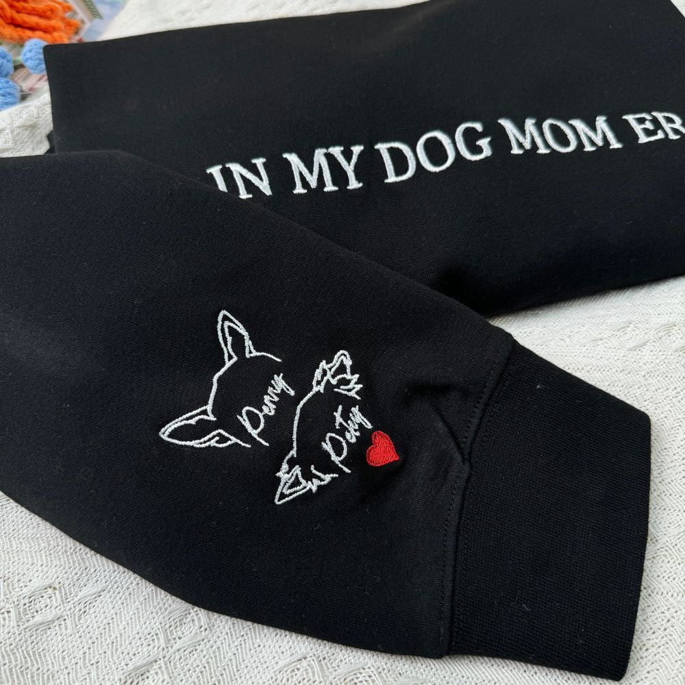Personalisiertes Hundemama-Sweatshirt mit Kosenamen auf dem Ärmel, Geschenk für Tierliebhaber