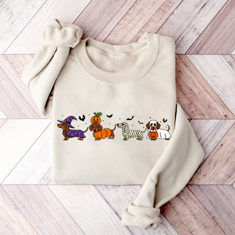 Halloween Dachshund Sweatshirt Spooky Season Hoodie Unique Gift For Pet Lovers