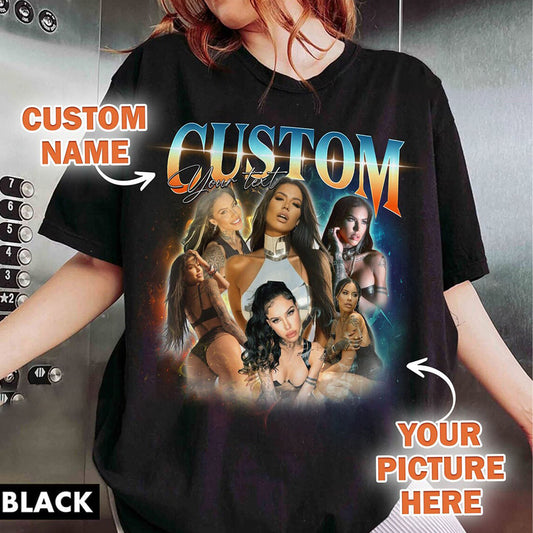 Personalized Vintage Bootleg Rap Shirt Custom Photo Tee Valentine Gift for Her/Him
