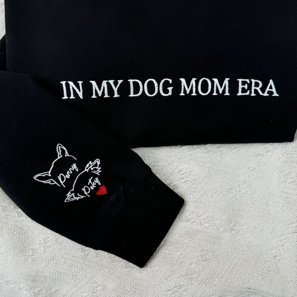 Personalisiertes Hundemama-Sweatshirt mit Kosenamen auf dem Ärmel, Geschenk für Tierliebhaber