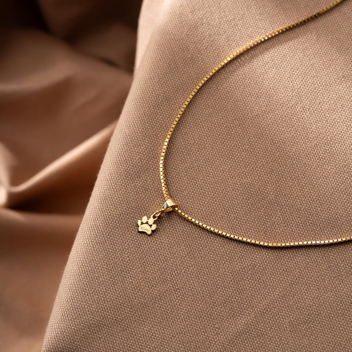 Personalized Pet Paw Print Name Necklace Unique Gift Idea Pet Memorial Gift