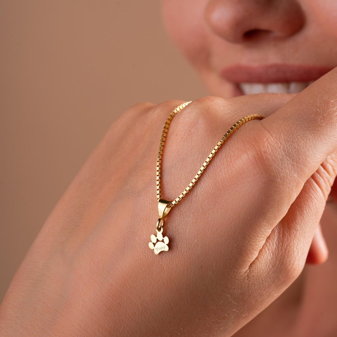 Personalized Pet Paw Print Name Necklace Unique Gift Idea Pet Memorial Gift