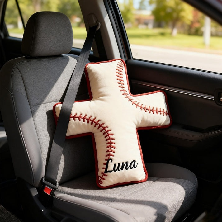 Personalized 3d Printed Baseball Cross Pillow A Religious Gift For Baseball Enthusiasts