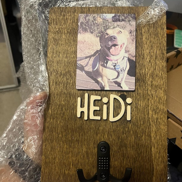 Personalized Pet Leash Holder with Pet Photo and Name Pet Supplies Gift for Dog Cat Lovers