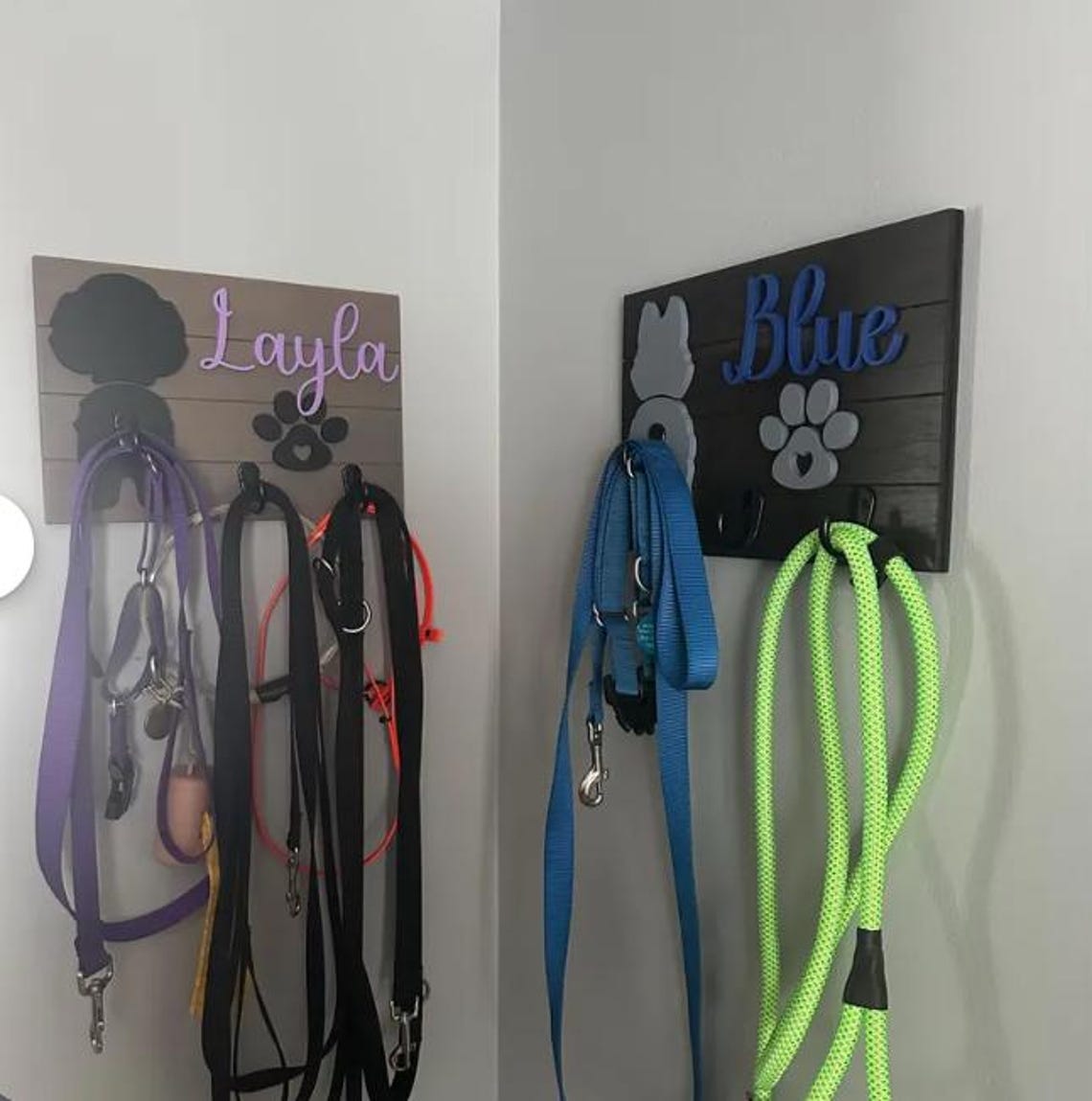 Personalized Dog Butt Leash Holder for Wall Custom Pet Leash Rack & Key Hook Unique Christmas Gift for Dog Lovers