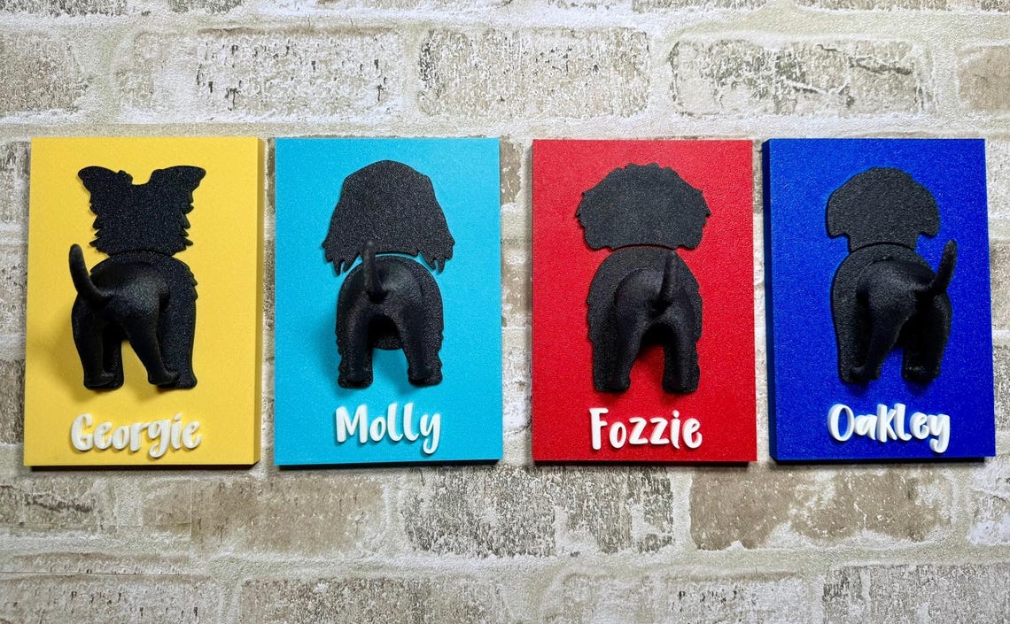 Personalized 3D Dog Leash Sign Holder Custom Dog Name Leash Holder Pet Supplies Gift for Pet Dog Lover