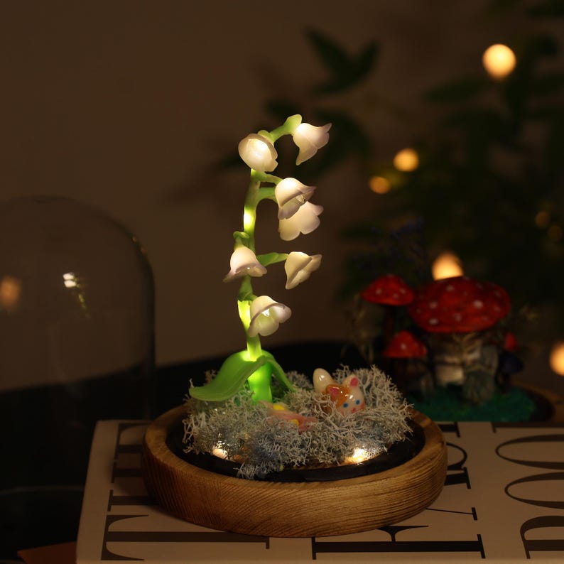 Custom Pet Figurine Birth Flower Lamp Unique Pet Memorial Gift For Dog Cat Lovers Christmas Home Decor