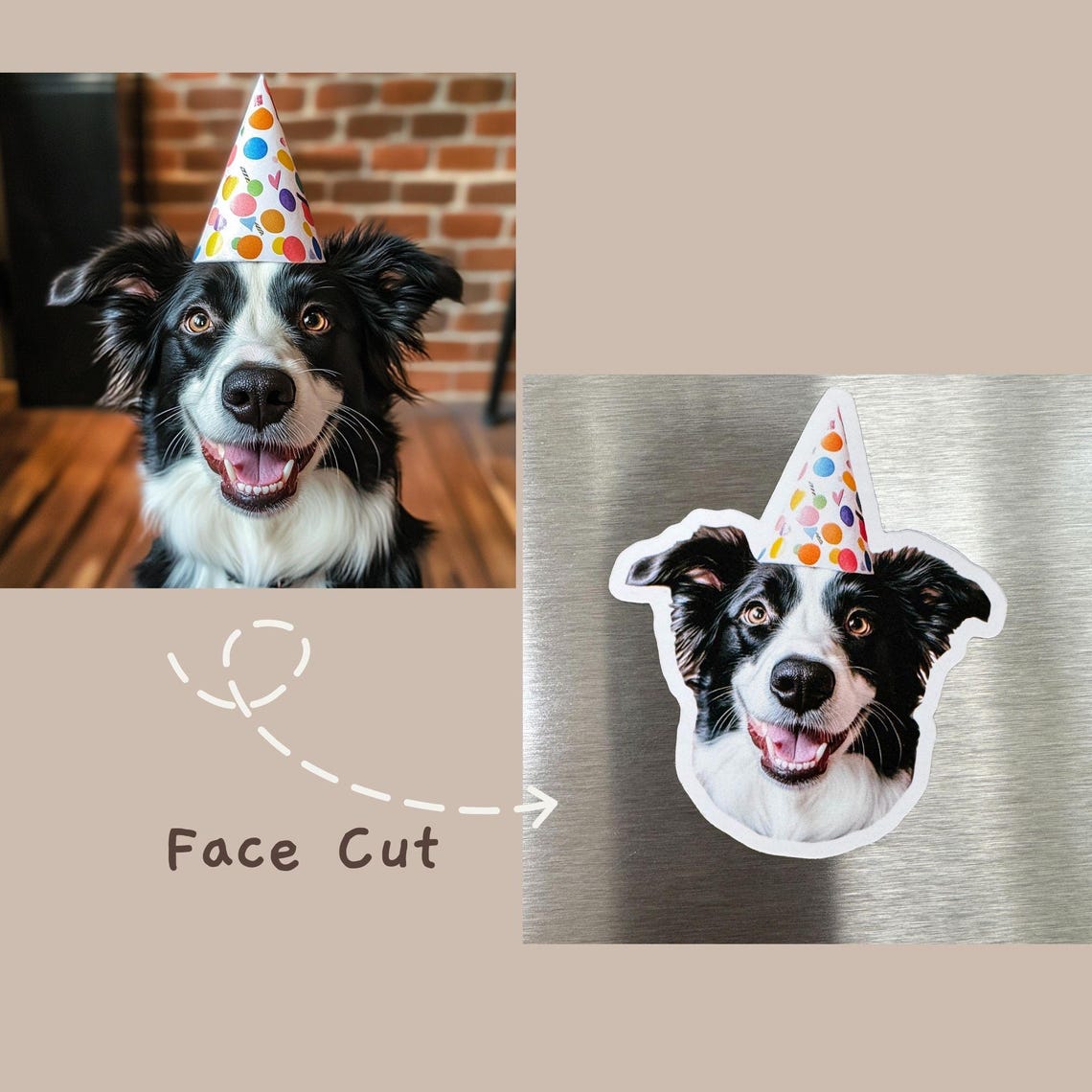 Personalized Pet Photo Fridge Magnet | Custom Dog & Cat Portrait Gift for Home Decor