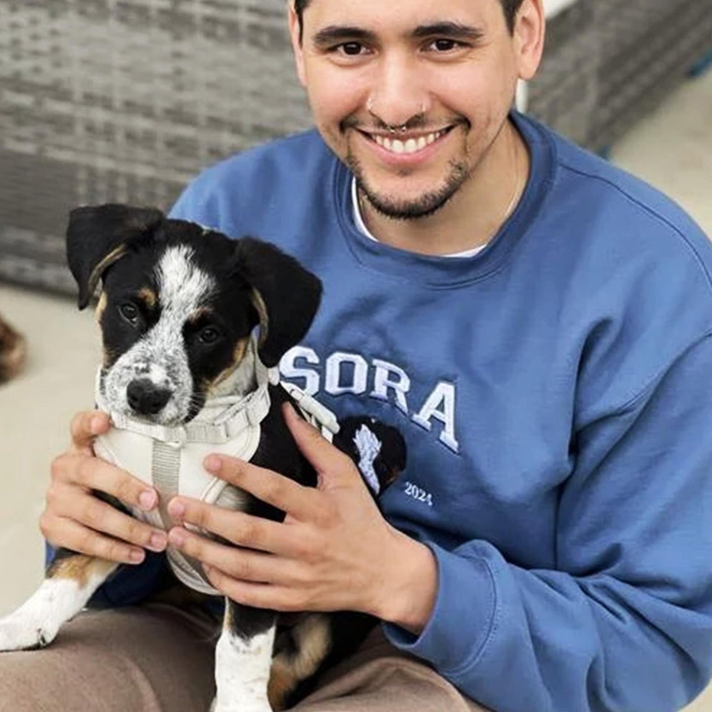 Custom Embroidered Pet Dog Portrait Hoodie with Name Pet Memorial Keepsake Gift for Dog Cat Owner