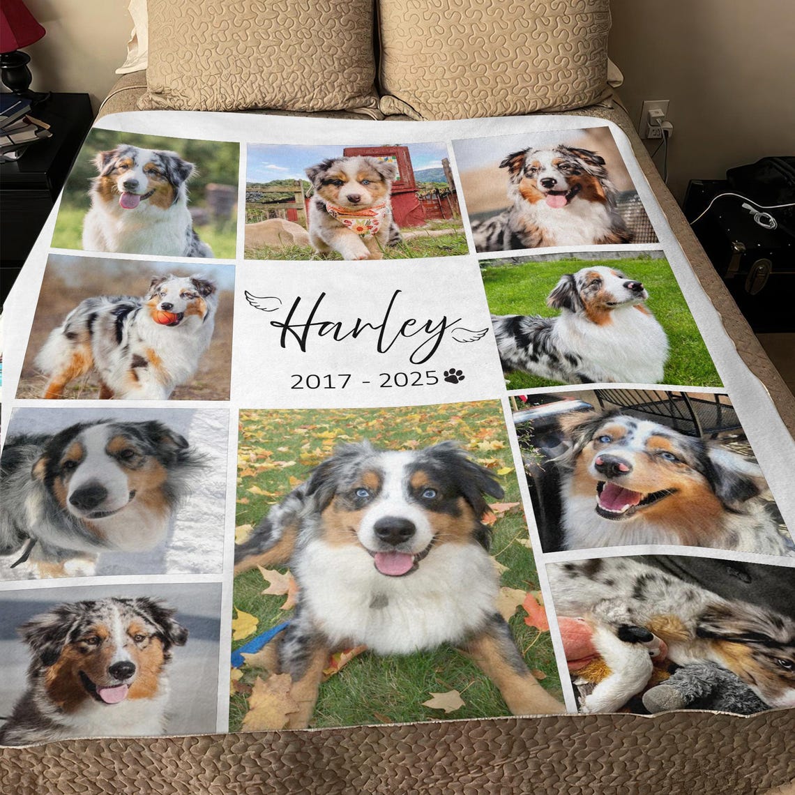 Personalized Dog Memorial Photo Blanket Sympathy Gift For Pet Lovers Dog Mom
