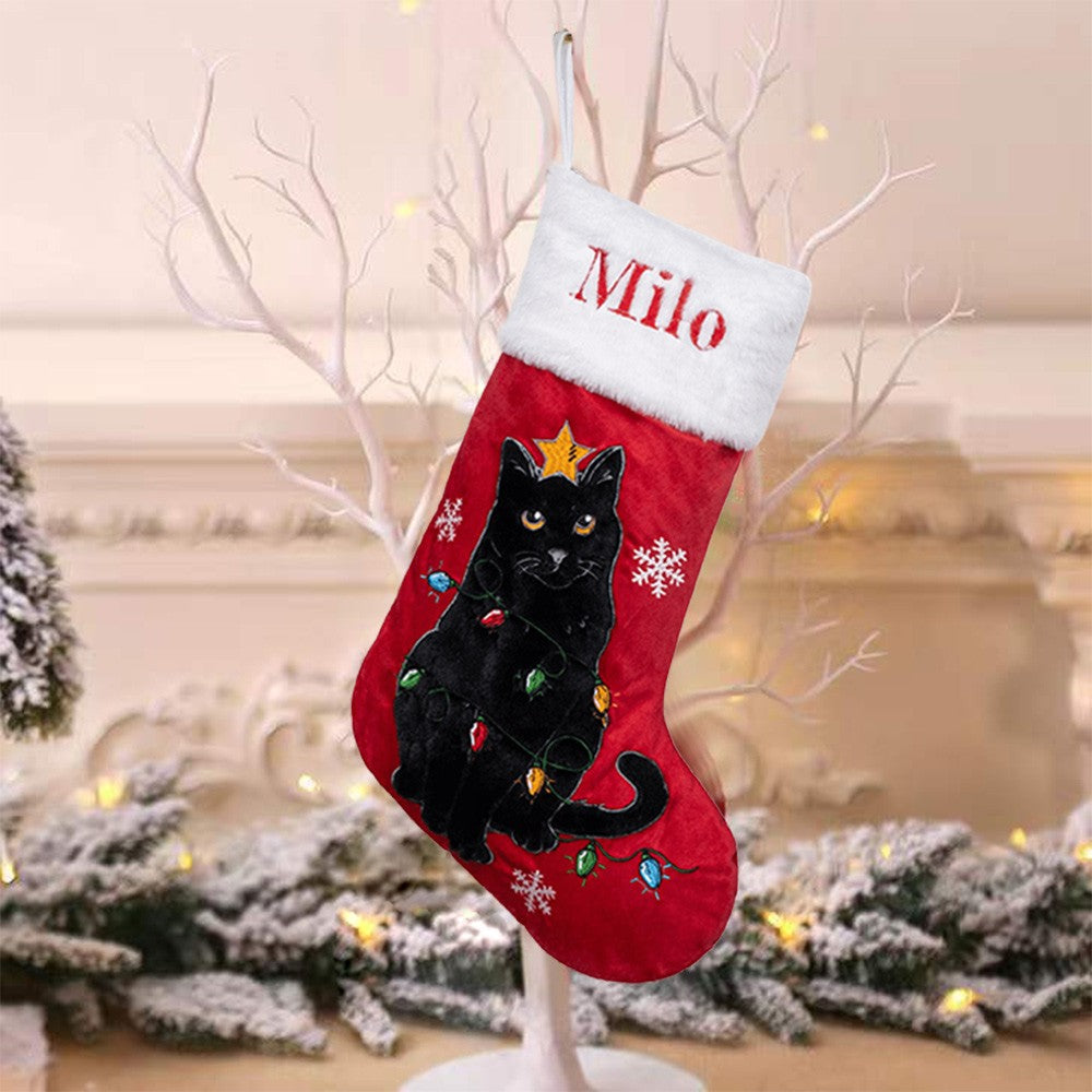 Personalized Embroidered Pet Dog Christmas Stocking with Name Gifts for Dog Owners Christmas Gift for Pet Lovers