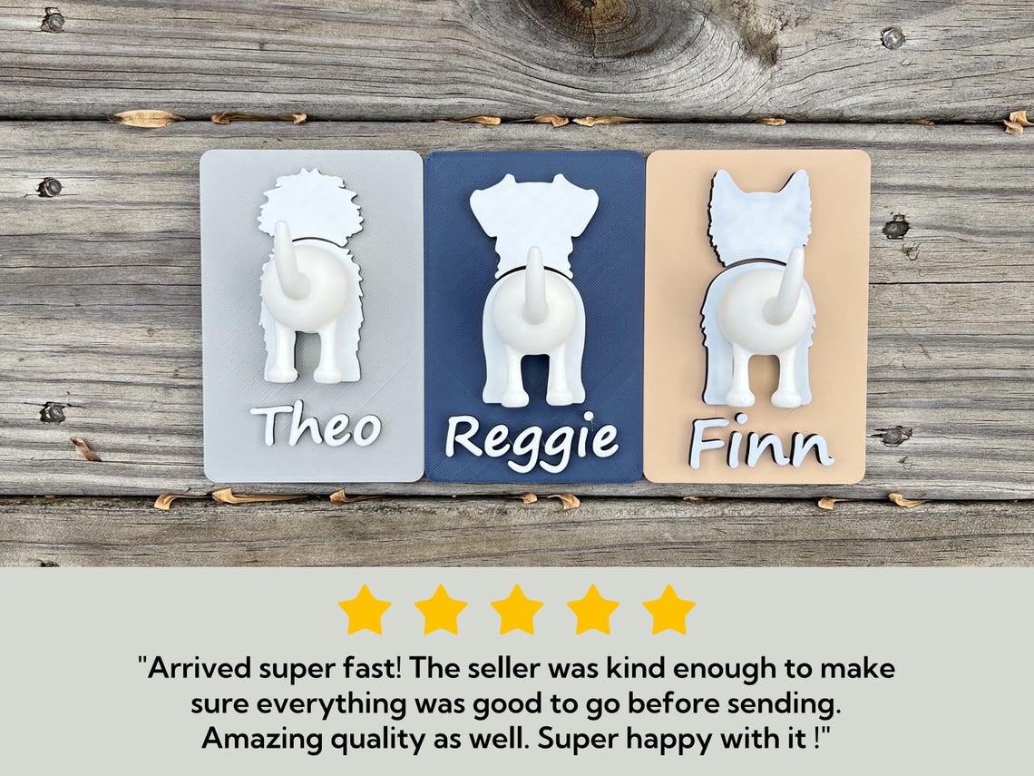 Personalized Dog Leash Holder for Wall – Funny Dog Butt Leash Hook, Custom Pet Leash Hanger, Gift for Dog Owners