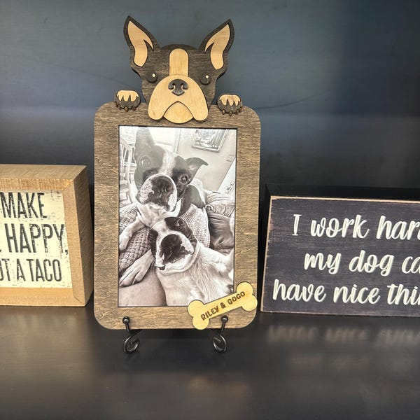 Personalized Dog Photo Frame – Custom Pet Picture Frame Gift for Dog Mom & Dad, Bespoke Puppy Present, Pet Lover Home Decor