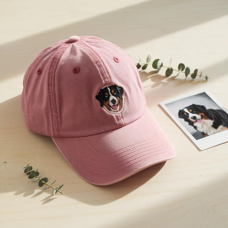 Personalisierte Haustier Ohren Lineart Leder Patch Hut Baseball-Cap für Tierliebhaber