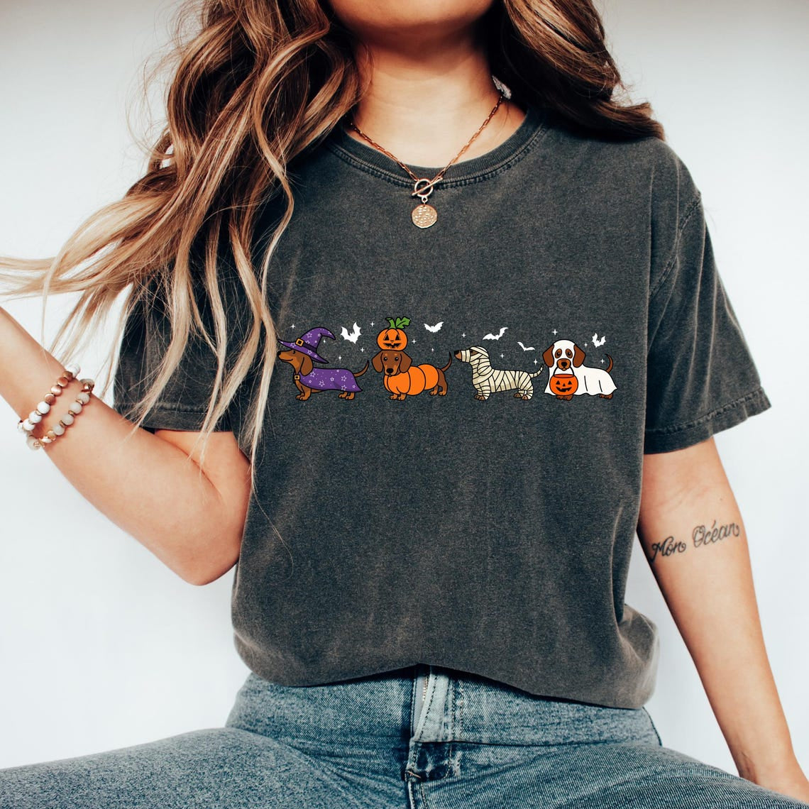 Sweat-shirt teckel d'Halloween, sweat à capuche saison effrayante, cadeau unique pour les amoureux des animaux