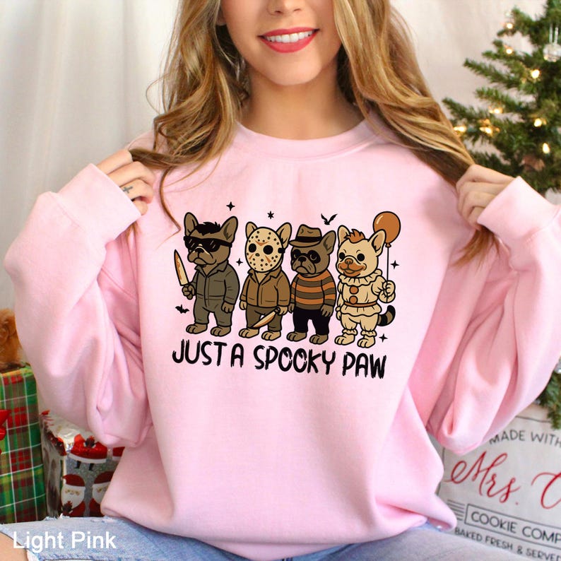 Sweat-shirt d'Halloween Just a Spooky Paw, sweat-shirt d'horreur d'Halloween pour amoureux des chiens, col ras du cou