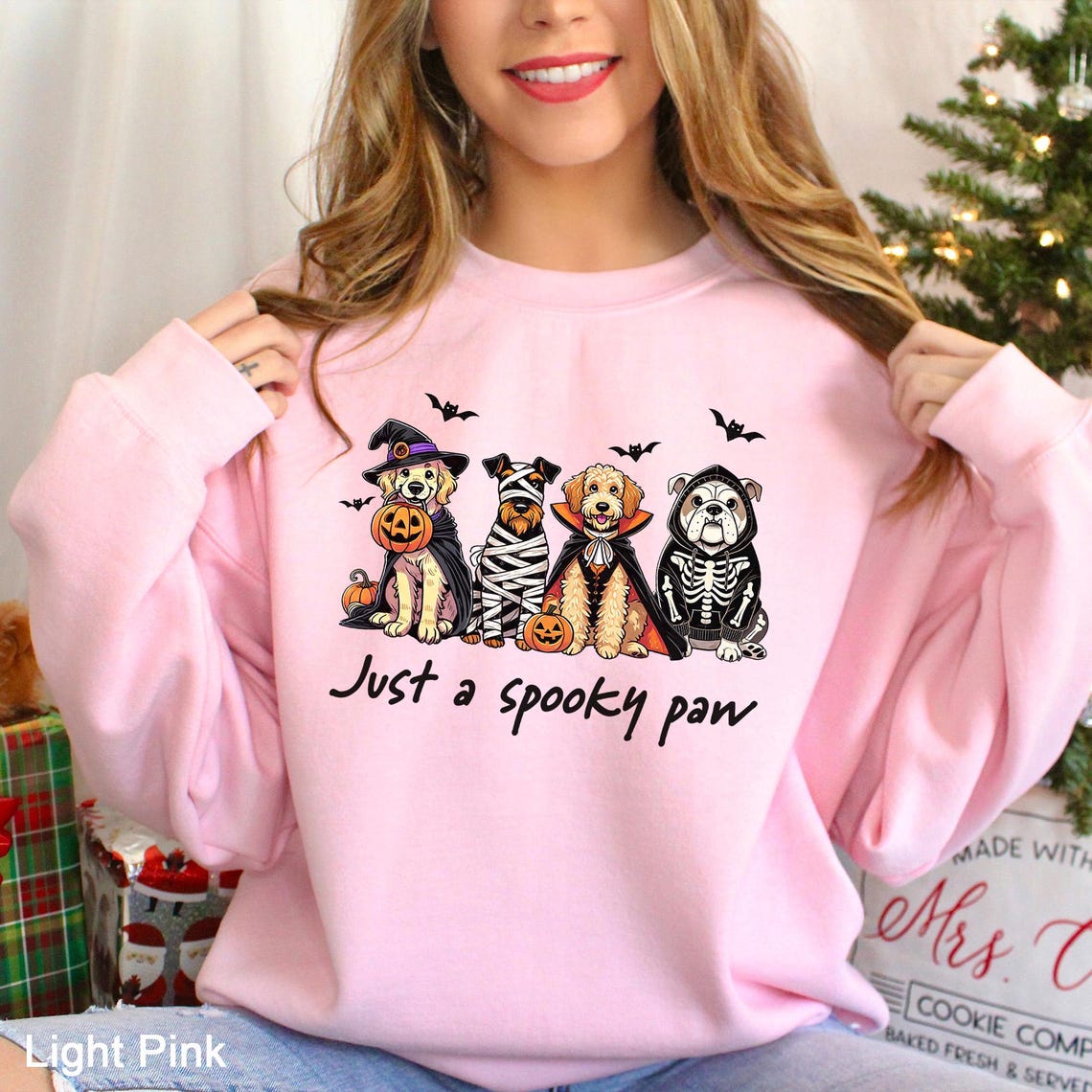 Sweat-shirt d'Halloween Just a Spooky Paw, sweat-shirt d'horreur d'Halloween pour amoureux des chiens, col ras du cou