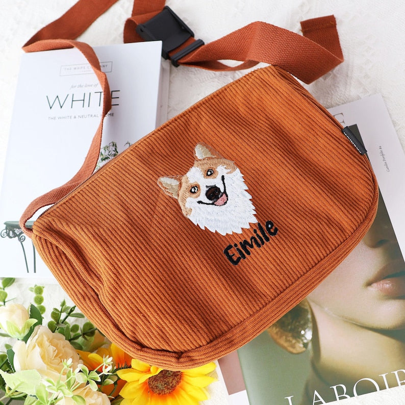 Cara de mascota bordada personalizada y nombre de mascota sudadera retrato de perro bordado cuello redondo regalo amante de las mascotas