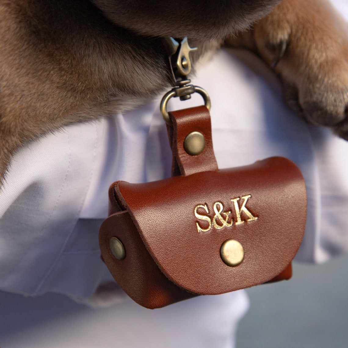 Personalized Pet Ring Pouch & Ring Carrier | Custom Wedding Ring Box with Initials & Message