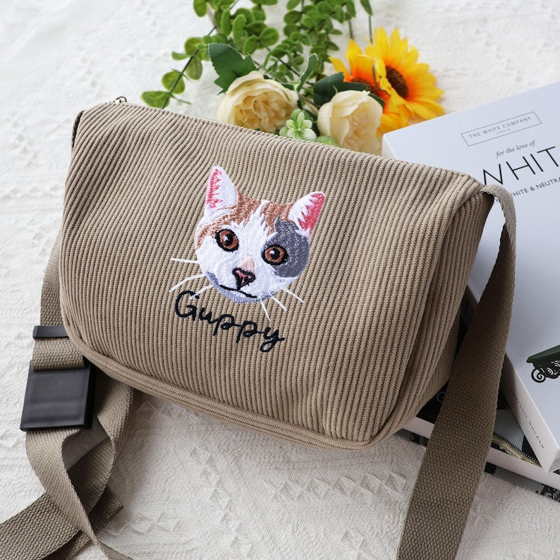 Cara de mascota bordada personalizada y nombre de mascota sudadera retrato de perro bordado cuello redondo regalo amante de las mascotas