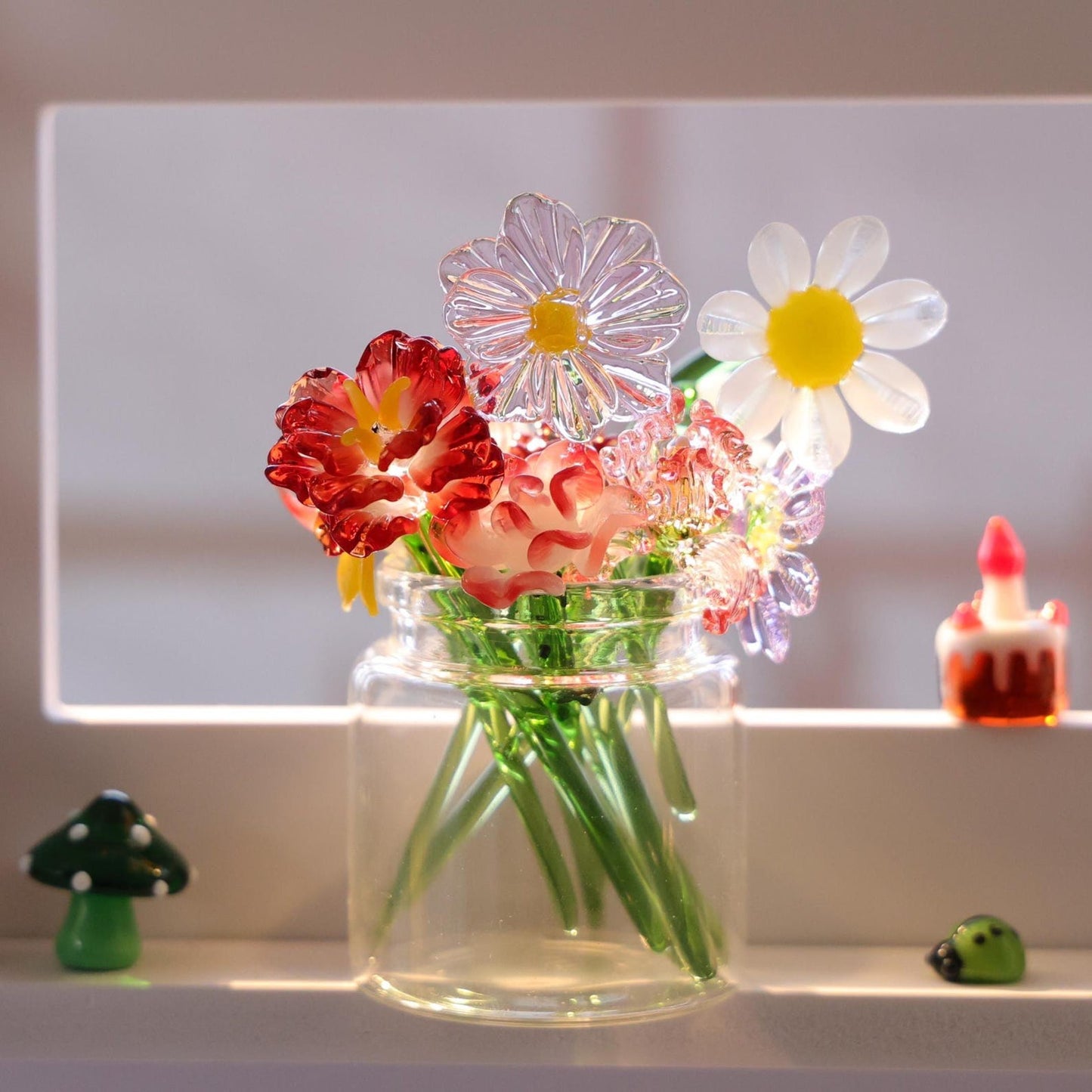 Personalized Mini Glass Birth Month Flower Unique Gifts for Mom Grandma Mother's Day Christmas Gift Ideas
