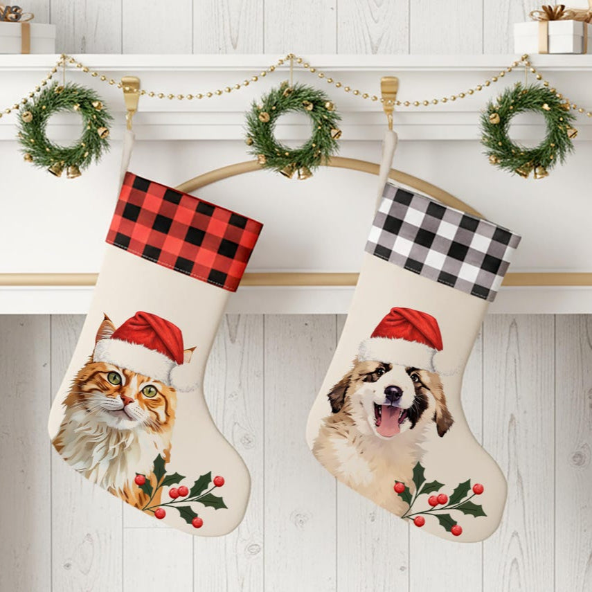 Personalized Embroidered Pet Dog Christmas Stocking with Name Gifts for Dog Owners Christmas Gift for Pet Lovers