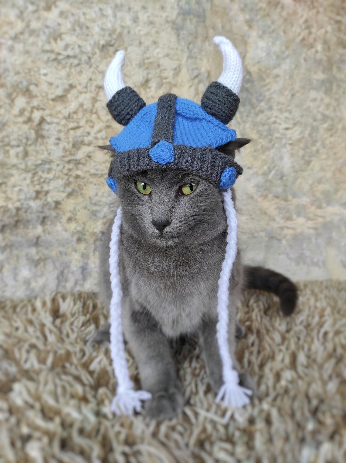 Viking Pet Crochet Hat Halloween Pet Costume Gift for Pet Lovers
