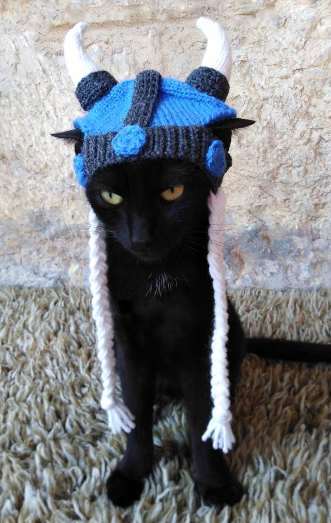 Viking Pet Crochet Hat Halloween Pet Costume Gift for Pet Lovers
