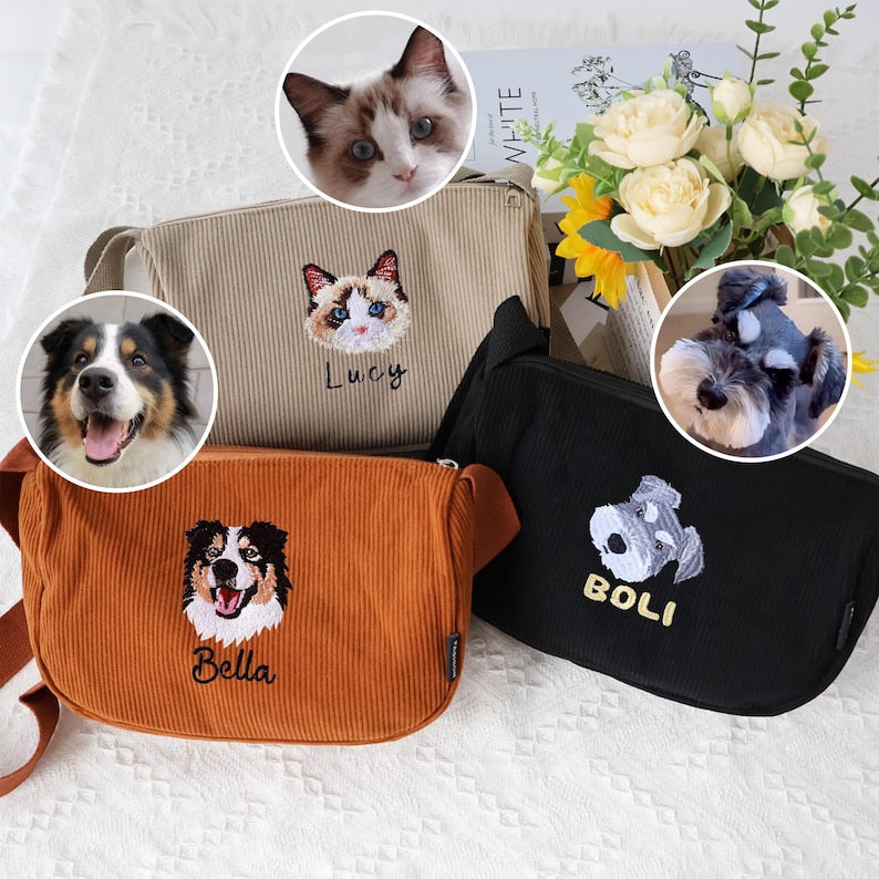Cara de mascota bordada personalizada y nombre de mascota sudadera retrato de perro bordado cuello redondo regalo amante de las mascotas