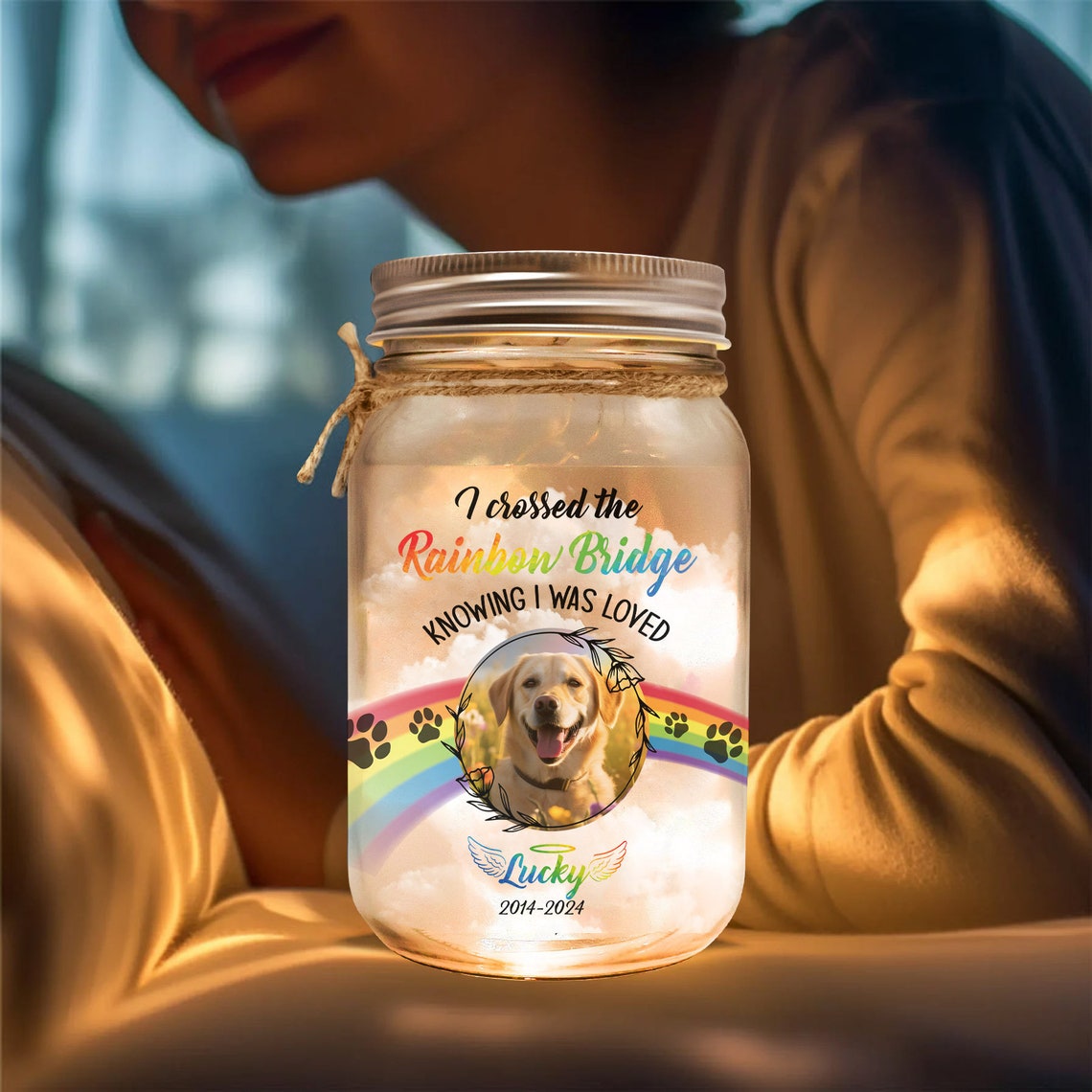 Personalisiertes Hundefoto Pfoten-Nachtlicht Haustier-Erinnerungsgeschenk für Tierliebhaber