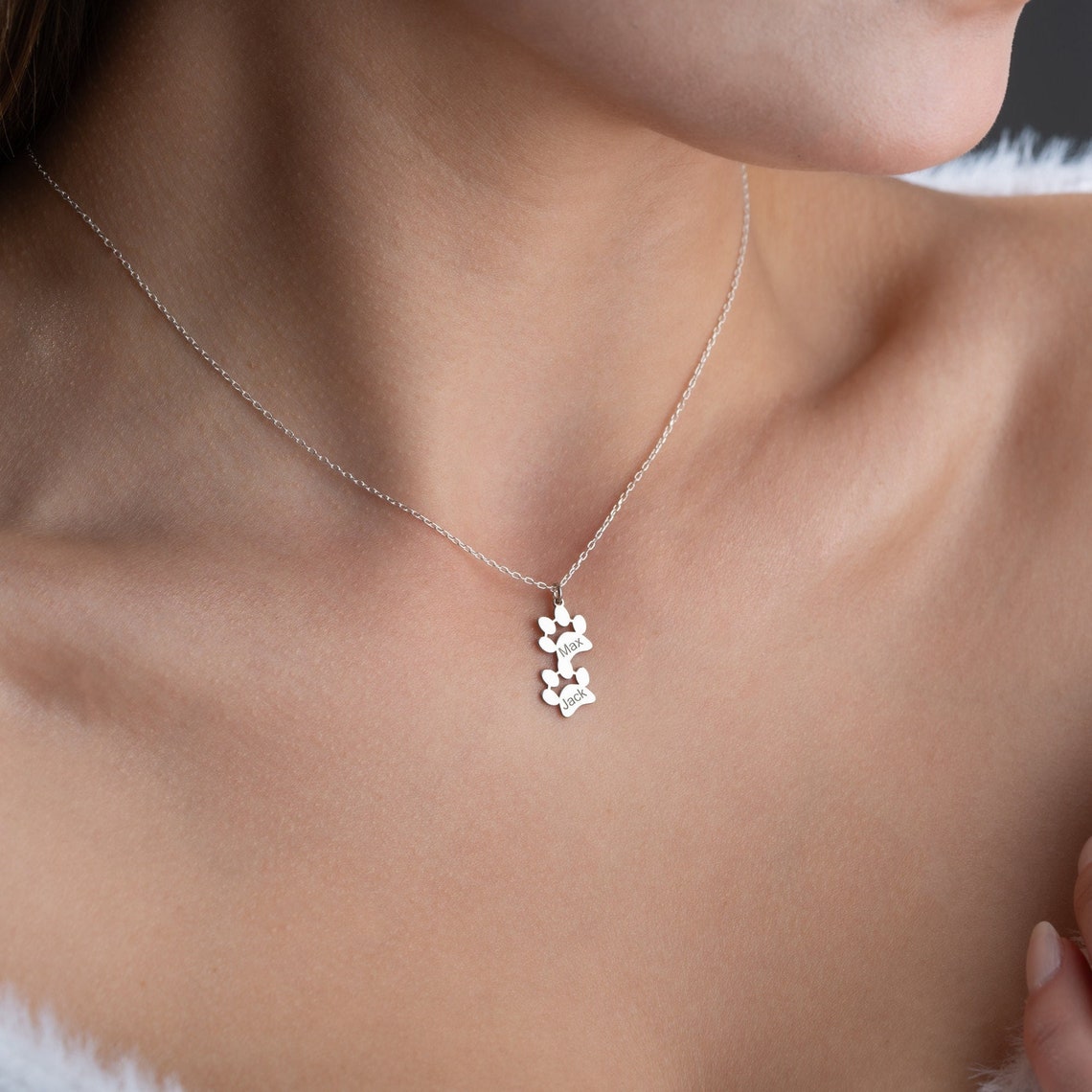 Personalized Pet Paw Print Name Neckname Christmas Keepsake Gift For Dog Cat Mom