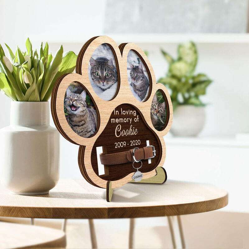 Custom Pet Memorial Collar Frame | Photo & Name Keepsake | Dog Cat Loss Sympathy Gift