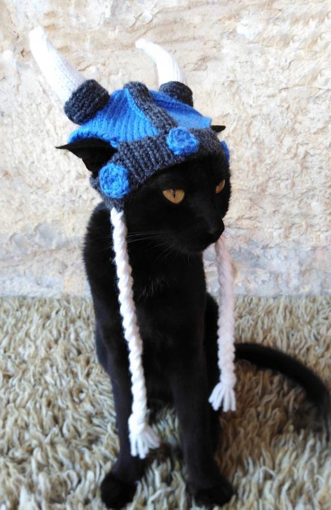 Viking Pet Crochet Hat Halloween Pet Costume Gift for Pet Lovers