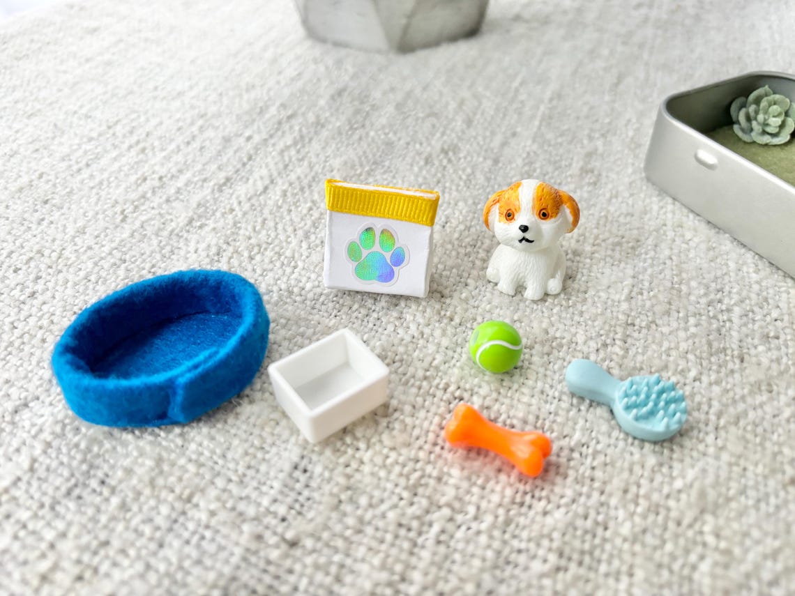 Pocket Pet Dog in a Tin – Mini Travel Toy Dog Playset Custom Pet Figurine Unique Gift for Pet Lovers