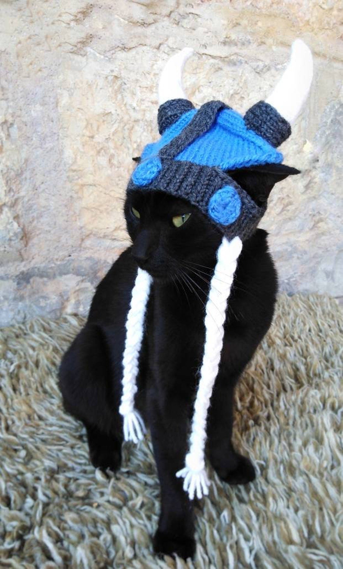 Viking Pet Crochet Hat Halloween Pet Costume Gift for Pet Lovers