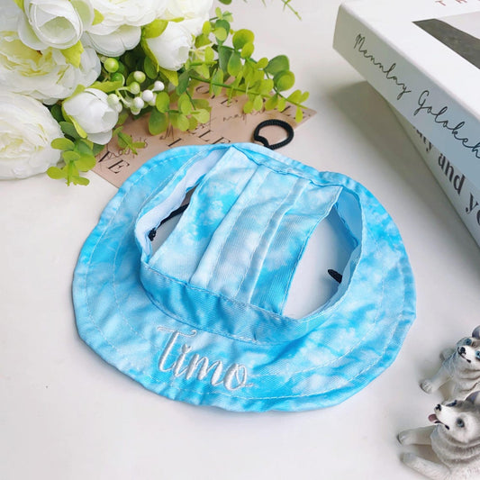 Custom Bucket Hat for Dogs & Cats – Embroidered Pet Hat with Name, Sun Protection Puppy Cap, Cute Travel Pet Accessories