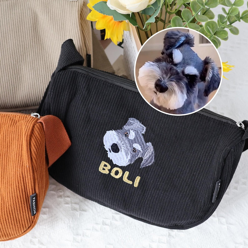 Cara de mascota bordada personalizada y nombre de mascota sudadera retrato de perro bordado cuello redondo regalo amante de las mascotas