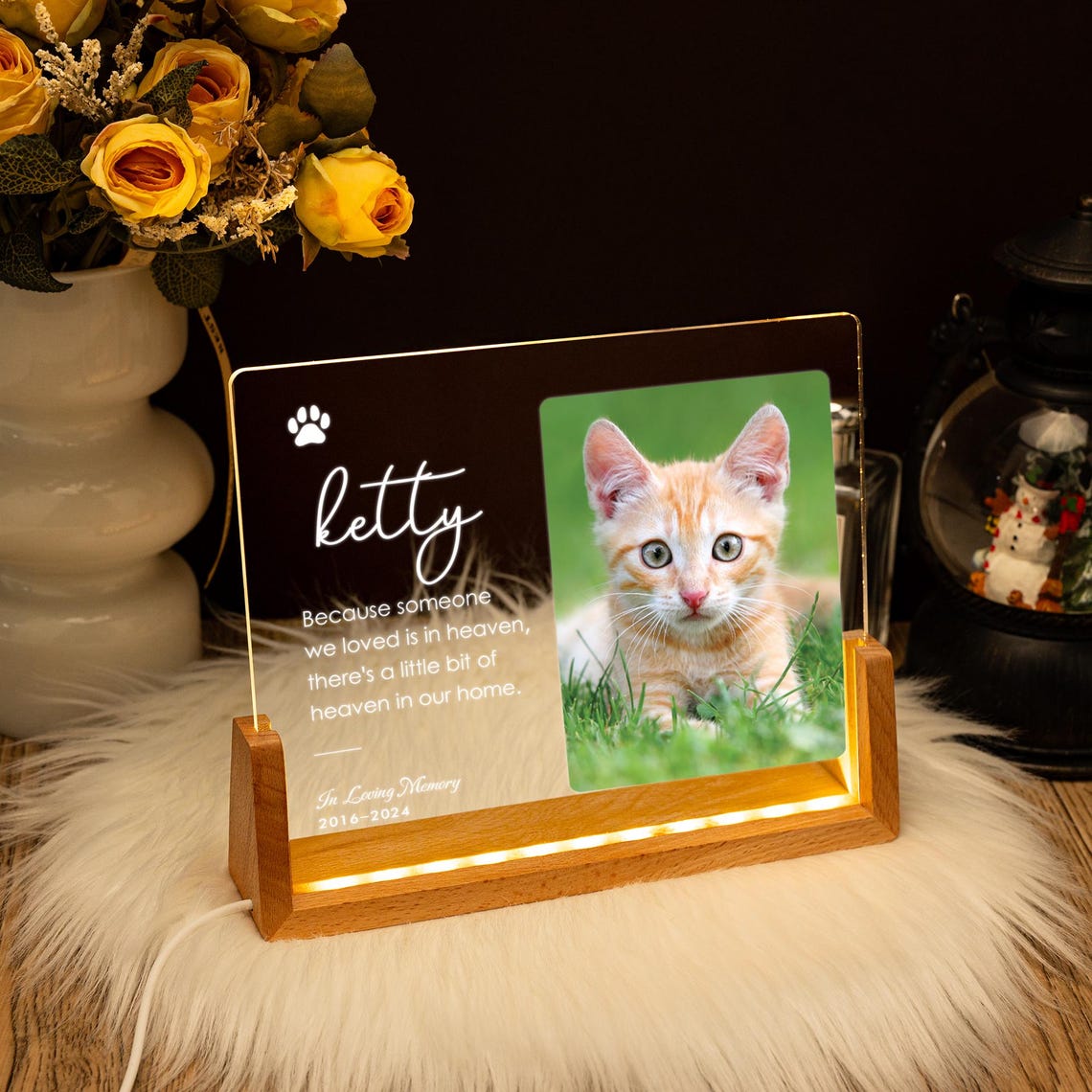 Personalisiertes Hundefoto Pfoten-Nachtlicht Haustier-Erinnerungsgeschenk für Tierliebhaber