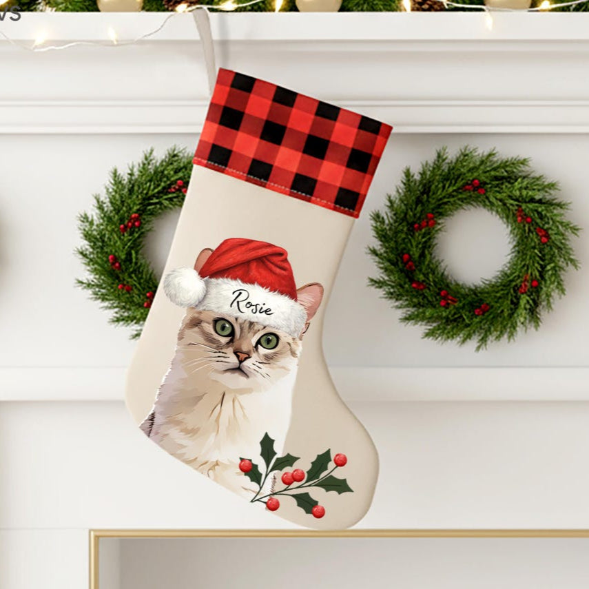 Personalized Embroidered Pet Dog Christmas Stocking with Name Gifts for Dog Owners Christmas Gift for Pet Lovers